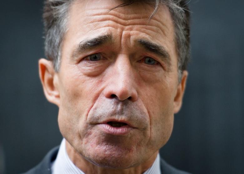 NATO Secretary General Anders Fogh Rasmussen speaks to members of the press following a meeting with British Prime Minister David Cameron in Downing Street, central London on 18 September 2013. (Photo: AFP - Leon Neal)