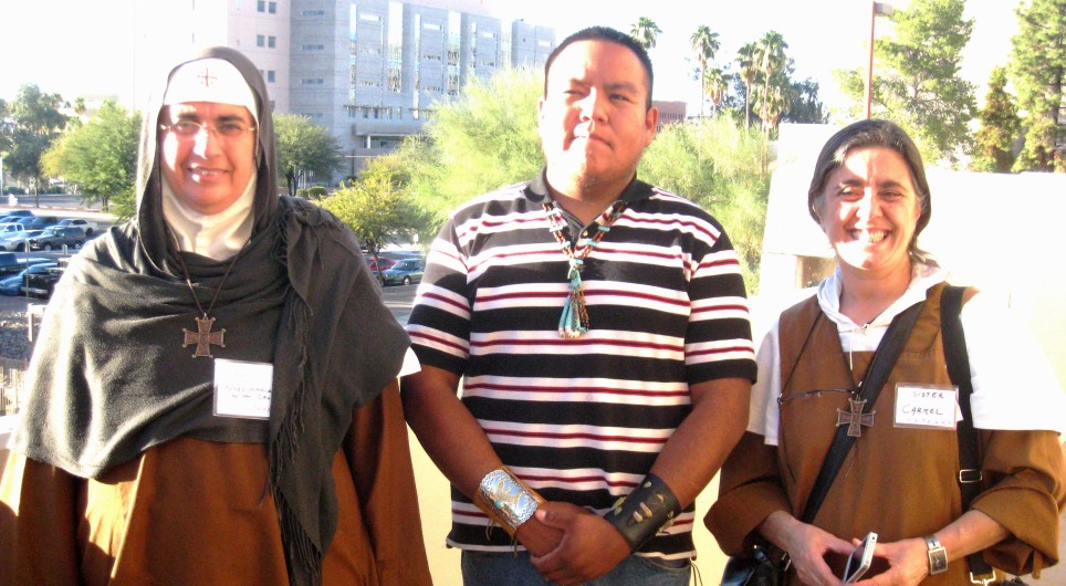 At Mother Agnes and Sister Carmel's first North America stop in Tucson, Arizona, this unidentified native American came to them and said, "I feel the need to protect you."